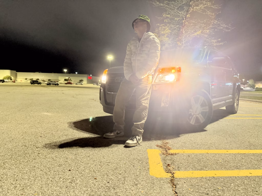 McKeel outdoors near SUV